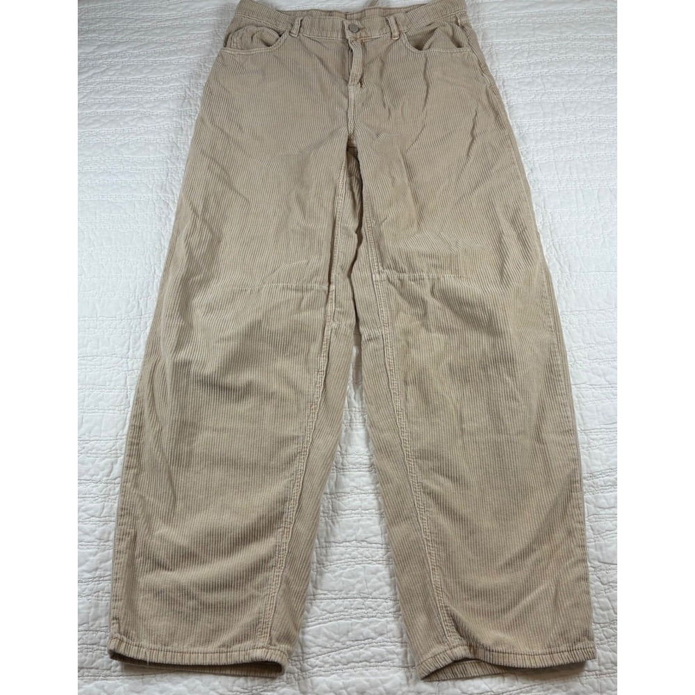 Urban Outfitters BDG Beige Corduroy Wide Leg Baggy Pants 90s Skater Indie XS 26